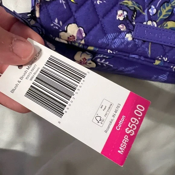 Vera Bradley Purple Floral Makeup Bag - Picture 2 of 3